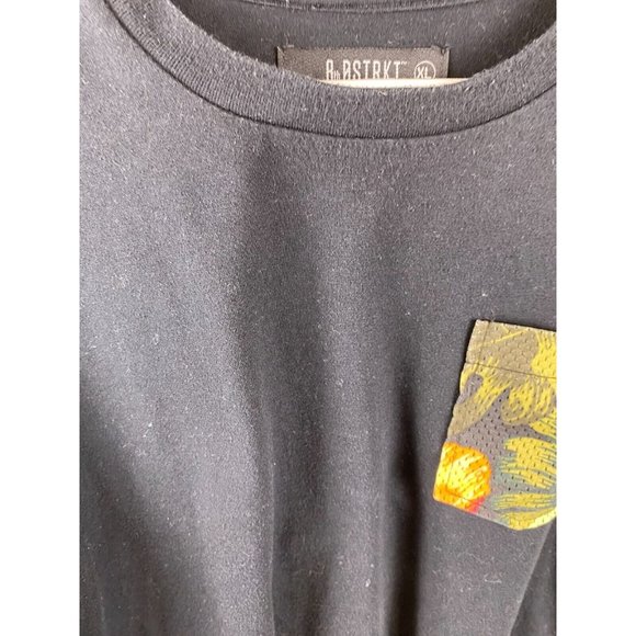 8th DSTRKT Men's Sz XL Black Tee With Floral Zip On Sleeves Ninety 3 On Back - Picture 8 of 13